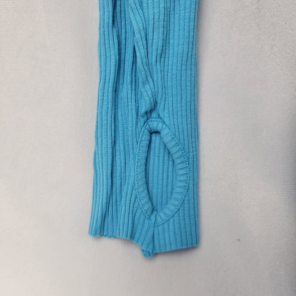 NWOT Monkl ribbed thumbhole longsleeve mockneck midi bodycon dress - Picture 6 of 7